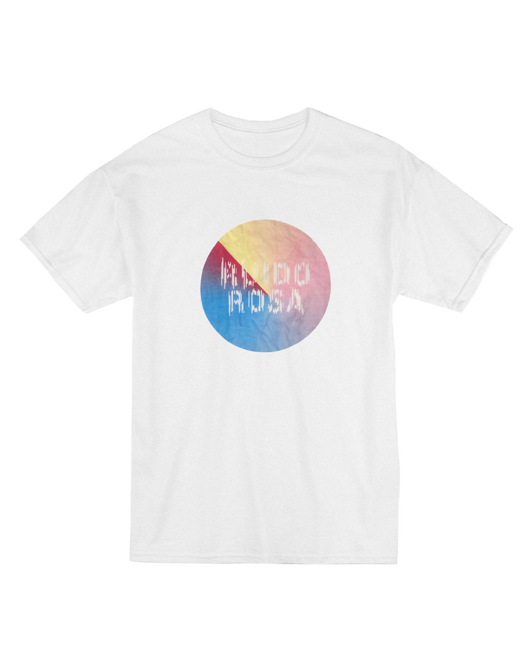 Playera Círculo Ruido Rosa blanca
