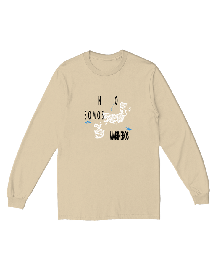 Playera Manga Larga Los Malos Duermen Bien Beige
